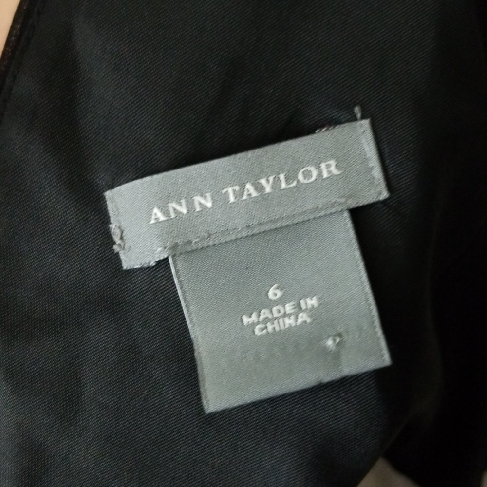 Ann Taylor sz 6 Black Ivory White Aline Silk dress - Picture 5 of 7